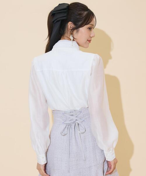 WILLSELECTION（ウィルセレクション）の「ボリュームリボンタイブラウス（シャツ/ブラウス・レディース・ラベンダー/ブラック/オフホワイト・FREE）」の8枚目の写真