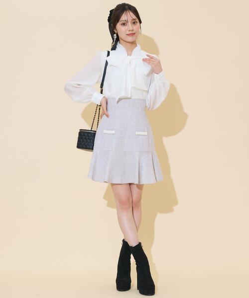 WILLSELECTION（ウィルセレクション）の「ボリュームリボンタイブラウス（シャツ/ブラウス・レディース・ラベンダー/ブラック/オフホワイト・FREE）」の16枚目の写真