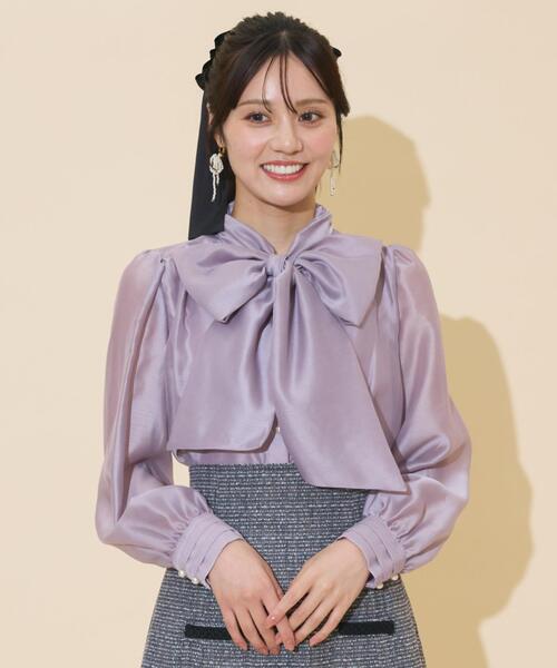 WILLSELECTION（ウィルセレクション）の「ボリュームリボンタイブラウス（シャツ/ブラウス・レディース・ラベンダー/ブラック/オフホワイト・FREE）」の18枚目の写真