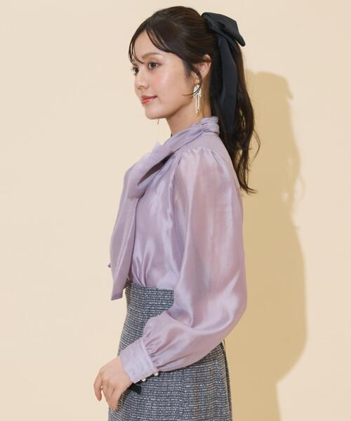 WILLSELECTION（ウィルセレクション）の「ボリュームリボンタイブラウス（シャツ/ブラウス・レディース・ラベンダー/ブラック/オフホワイト・FREE）」の19枚目の写真