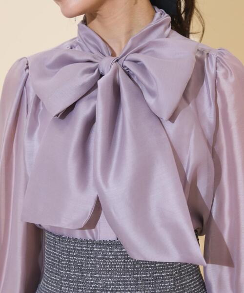 WILLSELECTION（ウィルセレクション）の「ボリュームリボンタイブラウス（シャツ/ブラウス・レディース・ラベンダー/ブラック/オフホワイト・FREE）」の21枚目の写真