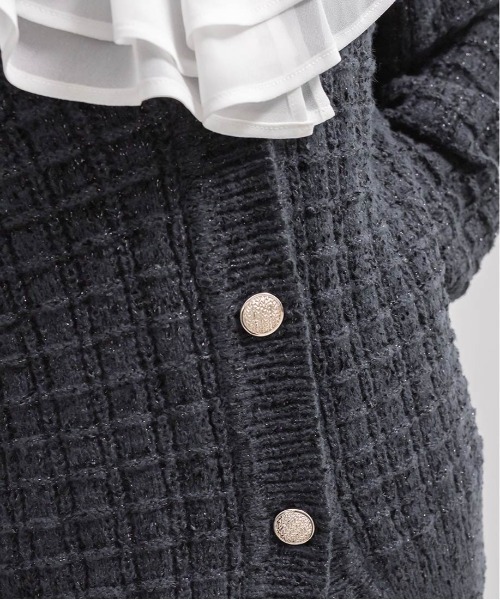 RANDA（ランダ）の「ラメファンシーヤーンニットカーディガン（カーディガン/ボレロ・レディース・ネイビー/ピンク/グレー・FREE）」の13枚目の写真
