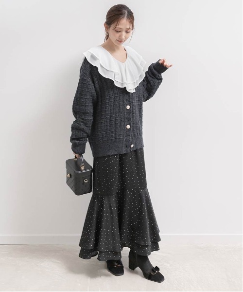 RANDA（ランダ）の「ラメファンシーヤーンニットカーディガン（カーディガン/ボレロ・レディース・ネイビー/ピンク/グレー・FREE）」の15枚目の写真