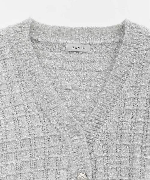 RANDA（ランダ）の「ラメファンシーヤーンニットカーディガン（カーディガン/ボレロ・レディース・ネイビー/ピンク/グレー・FREE）」の19枚目の写真