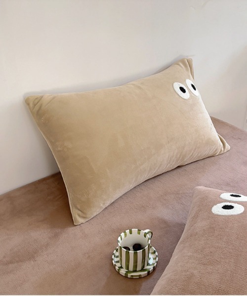 Port（ポート）の「【 Port / ポート 】 ダブルアイ フェイス クッションカバー / 枕カバー #（クッション/クッションカバー・レディース・グレー/ピンク/パープル/ライトブルー/ベージュ/ピンクベージュ・FREE）」の2枚目の写真