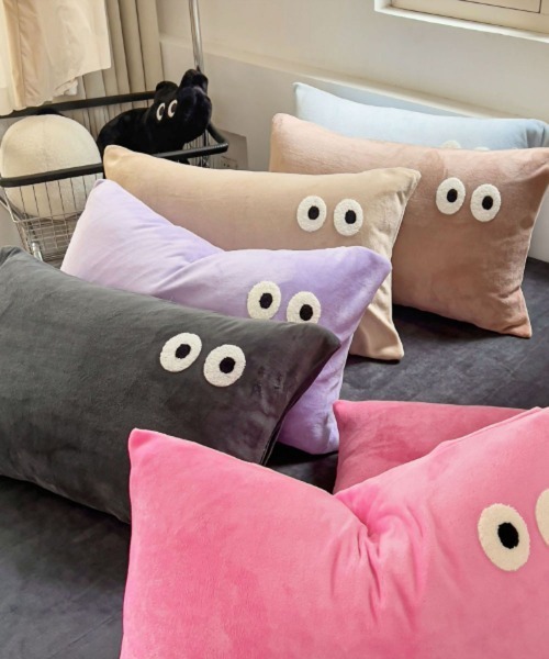 Port（ポート）の「【 Port / ポート 】 ダブルアイ フェイス クッションカバー / 枕カバー #（クッション/クッションカバー・レディース・グレー/ピンク/パープル/ライトブルー/ベージュ/ピンクベージュ・FREE）」の10枚目の写真