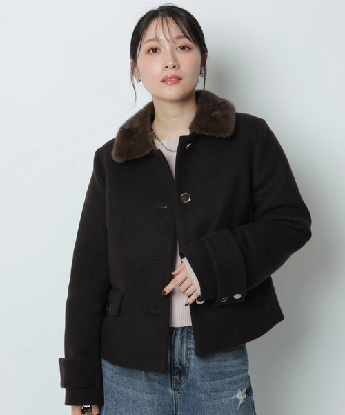 ステンカラーショートコート（ダウンジャケット/コート）｜Apuweiser