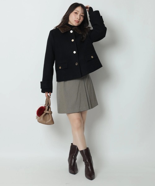 ステンカラーショートコート（ダウンジャケット/コート）｜Apuweiser