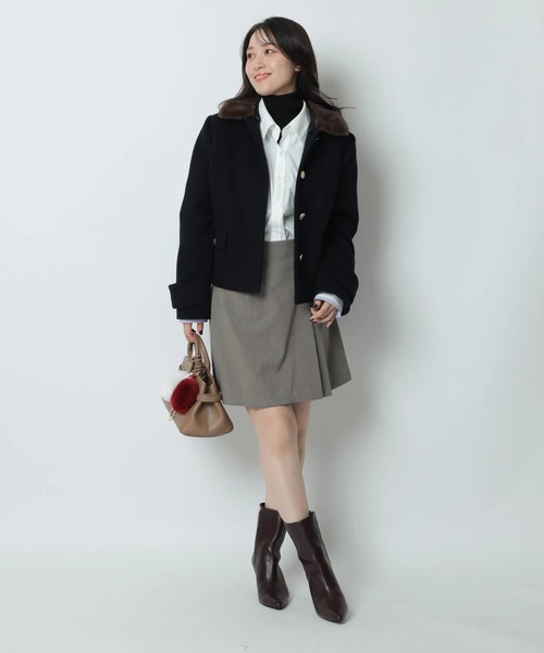 ステンカラーショートコート（ダウンジャケット/コート）｜Apuweiser