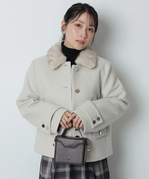 ステンカラーショートコート（ダウンジャケット/コート）｜Apuweiser