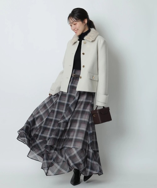 アプワイザーリッシェApuweiser-riche ステンカラージャコット ステンカラーショートコート（ダウンジャケット/コート）｜Apuweiser