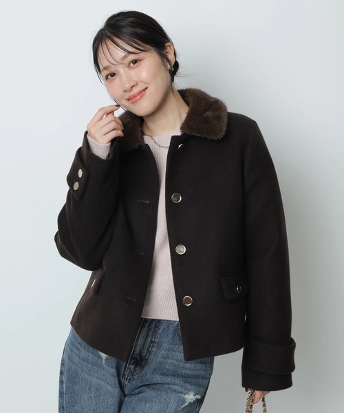 ステンカラーショートコート（ダウンジャケット/コート）｜Apuweiser