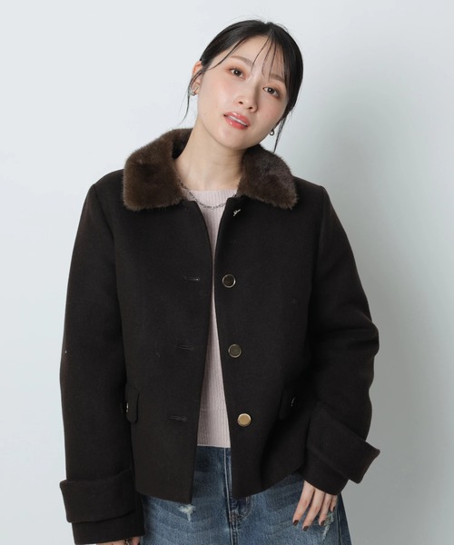 ステンカラーショートコート（ダウンジャケット/コート）｜Apuweiser