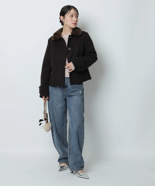 アプワイザーリッシェ　ステンカラージャコット ステンカラーショートコート（ダウンジャケット/コート）｜Apuweiser