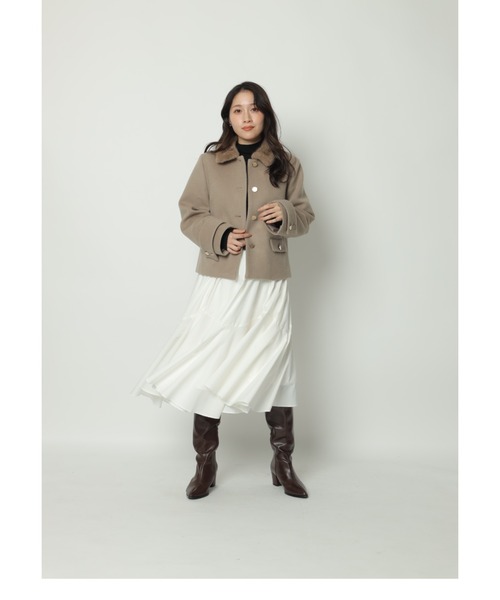 ステンカラーショートコート（ダウンジャケット/コート）｜Apuweiser