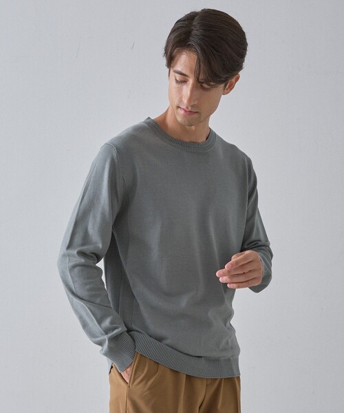 DESIGNWORKS(デザインワークス)の「【定番人気 】カシミヤタッチ クルーネック ニット(ニット/セーター・メンズ・エンジ/グレー/パープル・46/48/50)」の21枚目の写真
