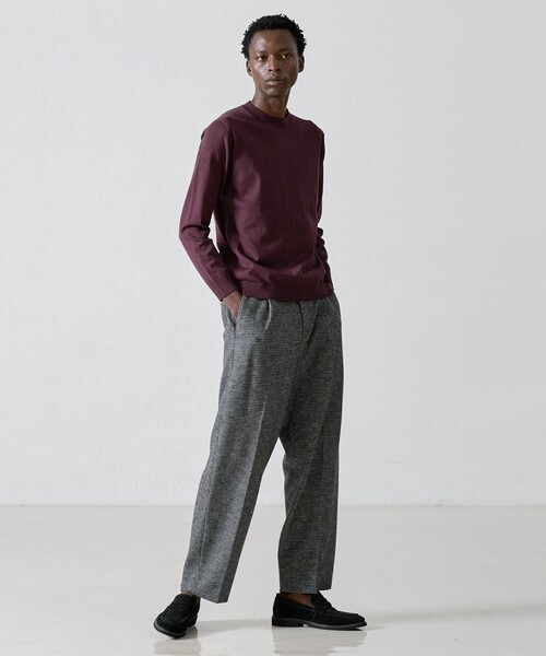 DESIGNWORKS(デザインワークス)の「【定番人気 】カシミヤタッチ クルーネック ニット(ニット/セーター・メンズ・エンジ/グレー/パープル・46/48/50)」の7枚目の写真