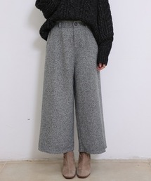ウエストギャザー入りワイドパンツ(2タイプウェスト仕様)