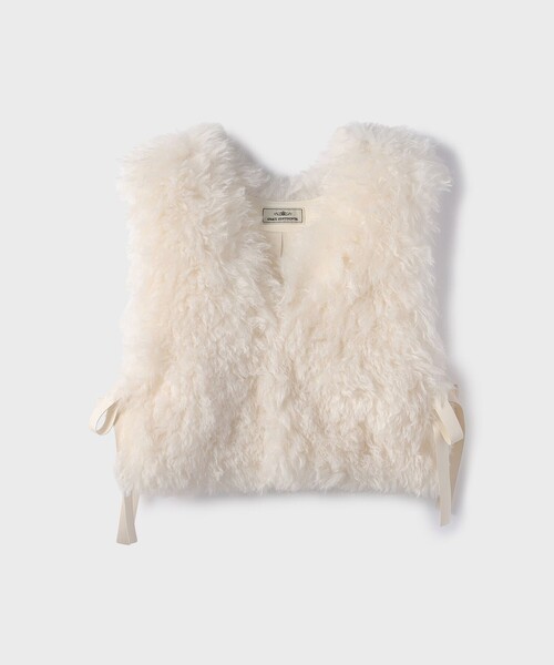 GRACE CONTINENTAL（グレースコンチネンタル）の「ショ－トファ－ジレ（その他アウター・レディース・チャコールグレー/キナリ/ベージュ・36）」の8枚目の写真