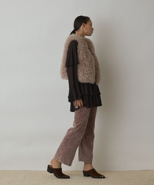 GRACE CONTINENTAL（グレースコンチネンタル）の「ショ－トファ－ジレ（その他アウター・レディース・チャコールグレー/キナリ/ベージュ・36）」の15枚目の写真