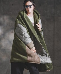 GLIMCLAP（グリムクラップ）の「mj11095-Textured Patchwork Hoodie Coat フーディーコート(192-032-gla-cf)（ダウンジャケット/コート）」