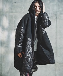 GLIMCLAP(ONbv)mj11095-Textured Patchwork Hoodie Coat t[fB[R[g(192-032-gla-cf)(_EWPbg/R[g)