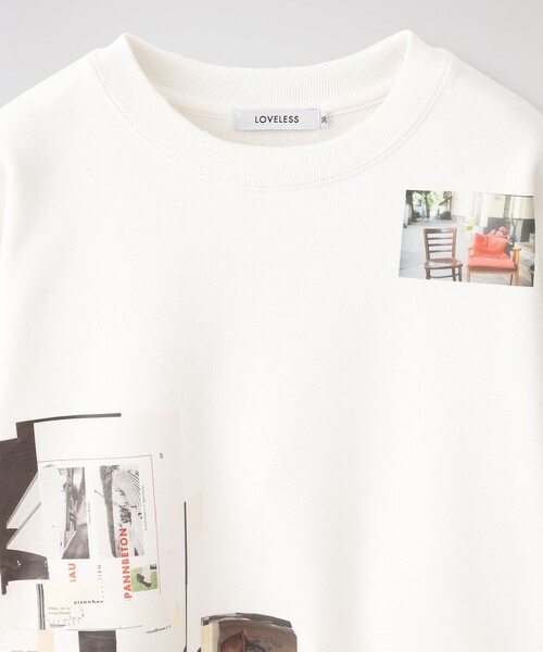 LOVELESS（ラブレス）の「【Collage Print Sweatshirt ＂artwork by Shohei Yoshida】WOMEN コラボレーション スウェット（Tシャツ/カットソー・レディース・オフホワイト・36）」の4枚目の写真