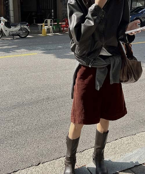 FREE STYLISTS（フリー スタイリスト）の「YUGA_YGMC　Corduroy shorts（その他パンツ・レディース・ブラウン/オフホワイト・FREE）」の7枚目の写真