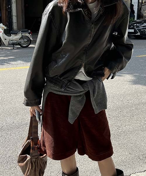 FREE STYLISTS（フリー スタイリスト）の「YUGA_YGMC　Corduroy shorts（その他パンツ・レディース・ブラウン/オフホワイト・FREE）」の8枚目の写真