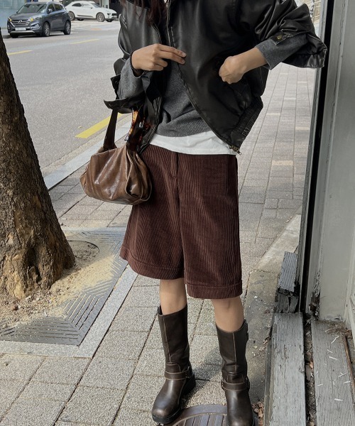 FREE STYLISTS（フリー スタイリスト）の「YUGA_YGMC　Corduroy shorts（その他パンツ・レディース・ブラウン/オフホワイト・FREE）」の10枚目の写真