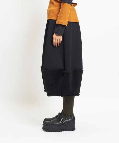 gomme（ゴム）の「ダンボールニット　ヘムチェンジパンツ（その他パンツ・レディース・アイボリー/ブラック/チャコールグレー・MEDIUM）」の14枚目の写真