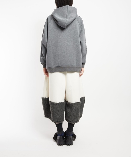 gomme（ゴム）の「ダンボールニット　ヘムチェンジパンツ（その他パンツ・レディース・アイボリー/ブラック/チャコールグレー・MEDIUM）」の10枚目の写真