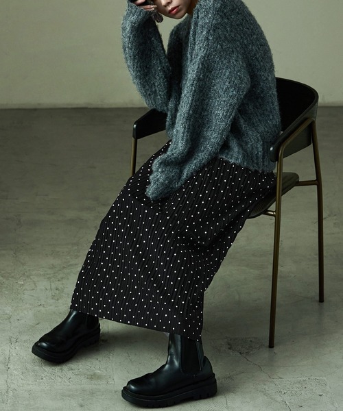 Fashion Letter(ファッションレター)の「ドットプリント プリーツイージーロングスカート(スカート・レディース・ブラウン/ブラック・M/L)」の16枚目の写真