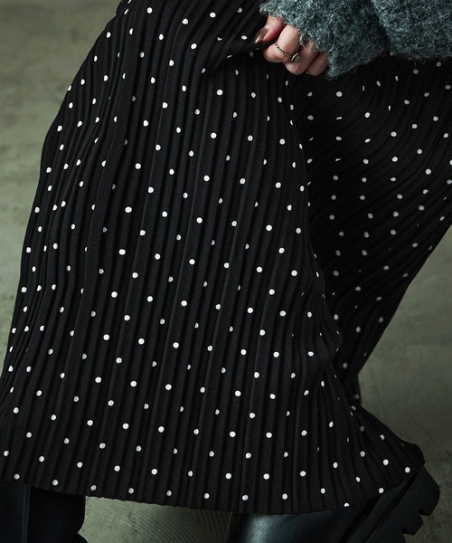 Fashion Letter(ファッションレター)の「ドットプリント プリーツイージーロングスカート(スカート・レディース・ブラウン/ブラック・M/L)」の17枚目の写真