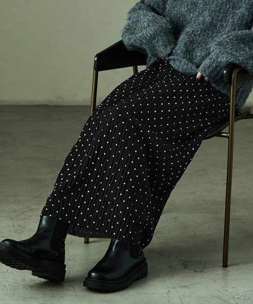 Fashion Letter(ファッションレター)の「ドットプリント プリーツイージーロングスカート(スカート・レディース・ブラウン/ブラック・M/L)」の18枚目の写真