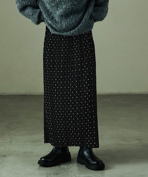 Fashion Letter(ファッションレター)の「ドットプリント プリーツイージーロングスカート(スカート・レディース・ブラウン/ブラック・M/L)」の19枚目の写真
