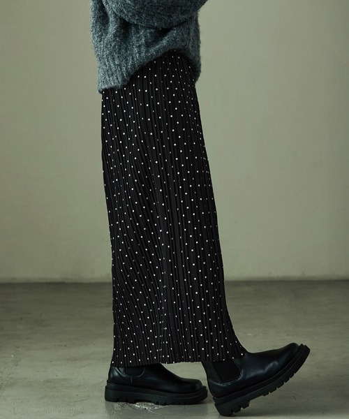 Fashion Letter(ファッションレター)の「ドットプリント プリーツイージーロングスカート(スカート・レディース・ブラウン/ブラック・M/L)」の21枚目の写真