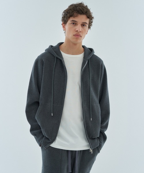 ESTNATION（エストネーション）の「ESTNATION / カシミヤタッチ ジップアップパーカー（パーカー・メンズ・ダークブラウン/オフホワイト/グレー・MEDIUM/X-LARGE/LARGE）」の4枚目の写真