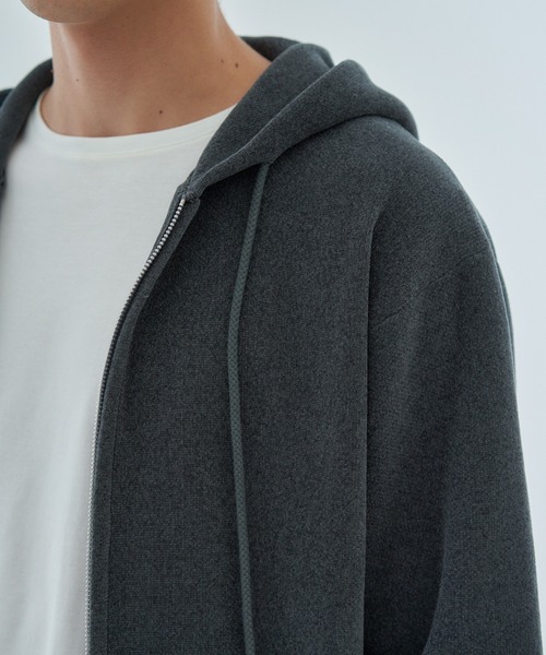 ESTNATION（エストネーション）の「ESTNATION / カシミヤタッチ ジップアップパーカー（パーカー・メンズ・ダークブラウン/オフホワイト/グレー・MEDIUM/X-LARGE/LARGE）」の5枚目の写真