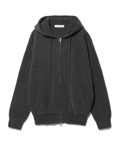 ESTNATION（エストネーション）の「ESTNATION / カシミヤタッチ ジップアップパーカー（パーカー・メンズ・ダークブラウン/オフホワイト/グレー・MEDIUM/X-LARGE/LARGE）」の10枚目の写真