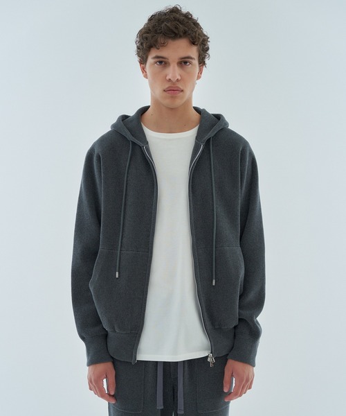 ESTNATION（エストネーション）の「ESTNATION / カシミヤタッチ ジップアップパーカー（パーカー・メンズ・ダークブラウン/オフホワイト/グレー・MEDIUM/X-LARGE/LARGE）」の14枚目の写真