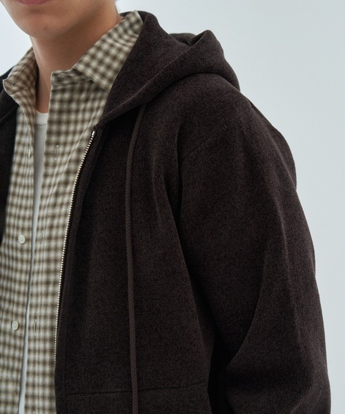 ESTNATION（エストネーション）の「ESTNATION / カシミヤタッチ ジップアップパーカー（パーカー・メンズ・ダークブラウン/オフホワイト/グレー・MEDIUM/X-LARGE/LARGE）」の21枚目の写真