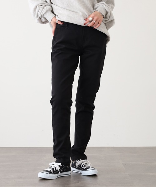 OMNES（オムネス）の「OMNES Another Edition 製品洗い365ツイルスキニーパンツ（その他パンツ・レディース・ブラック/カーキ/ベージュ/ネイビー/チャコール/インディゴブルー/グレー/レンガ・2/1/7）」の2枚目の写真