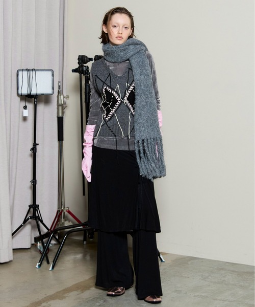 MAISON SPECIAL(メゾンスペシャル)の「Angle Wool Skirt Pants / アングルウールスカートパンツ(その他パンツ・レディース・ブラック/チャコールグレー/ピンク・38/36)」の5枚目の写真