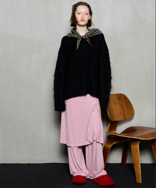 MAISON SPECIAL(メゾンスペシャル)の「Angle Wool Skirt Pants / アングルウールスカートパンツ(その他パンツ・レディース・ブラック/チャコールグレー/ピンク・38/36)」の7枚目の写真