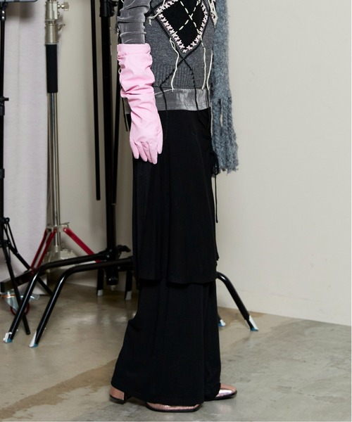 MAISON SPECIAL(メゾンスペシャル)の「Angle Wool Skirt Pants / アングルウールスカートパンツ(その他パンツ・レディース・ブラック/チャコールグレー/ピンク・38/36)」の8枚目の写真