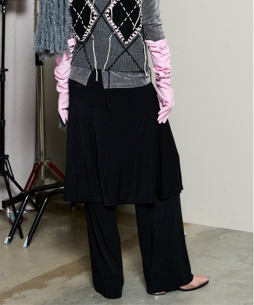 MAISON SPECIAL(メゾンスペシャル)の「Angle Wool Skirt Pants / アングルウールスカートパンツ(その他パンツ・レディース・ブラック/チャコールグレー/ピンク・38/36)」の9枚目の写真