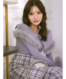 MERCURYDUO | 【WEB限定カラーあり】フェイクファートリミングニット(ニット/セーター)