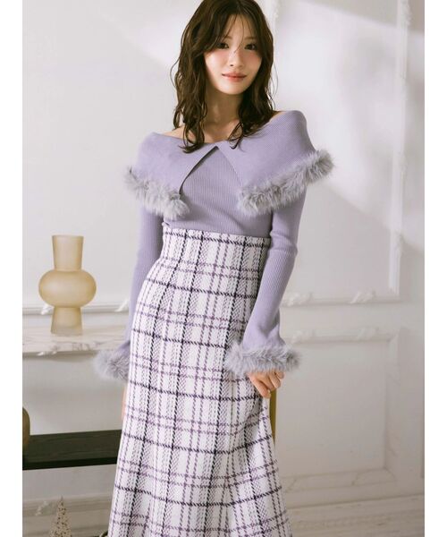 MERCURYDUO 6分丈 袖 ファー ニット MERCURYDUO 6分丈 袖 ファー ニット MERCURYDUO 6分丈 袖 ファー