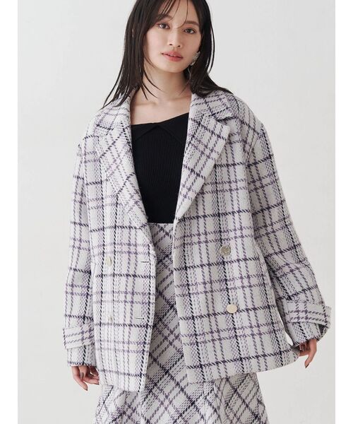 MERCURYDUO（マーキュリーデュオ）の「【WEB限定カラーあり】フェイクファートリミングニット（ニット/セーター・レディース・ライトグレー/ブラック/ベージュ/レッド/オフホワイト・FREE）」の16枚目の写真